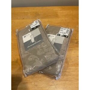 JCPenney‎ Home Eylsee Brown One Rod Pocket Panel Curtains 40 X 84" Floral Pair